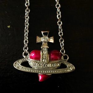 Red Heart Saturn Orb Bracelet